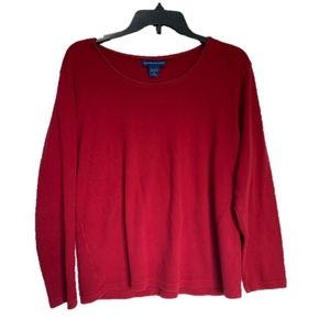Karen Scott Red Crewneck Long-Sleeve Sweater